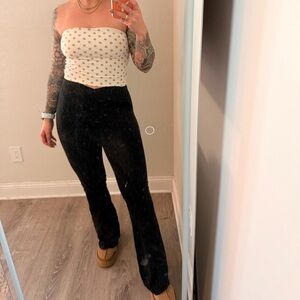 Flared Black Leggings